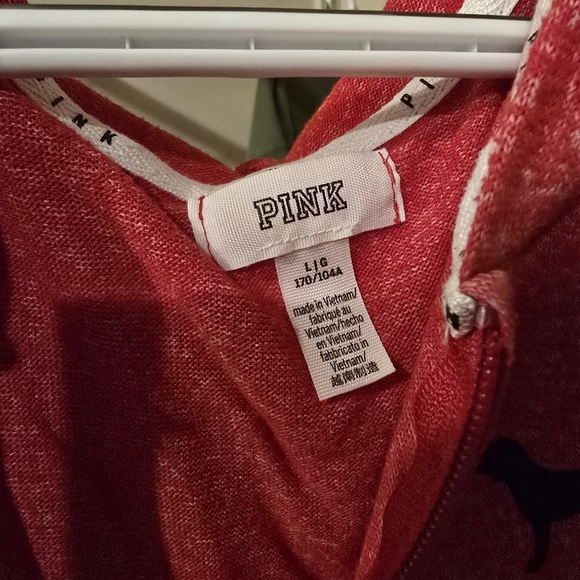 PINK Victoria's Secret Red Hoodie with Dog Emblem - Picture 3 of 3